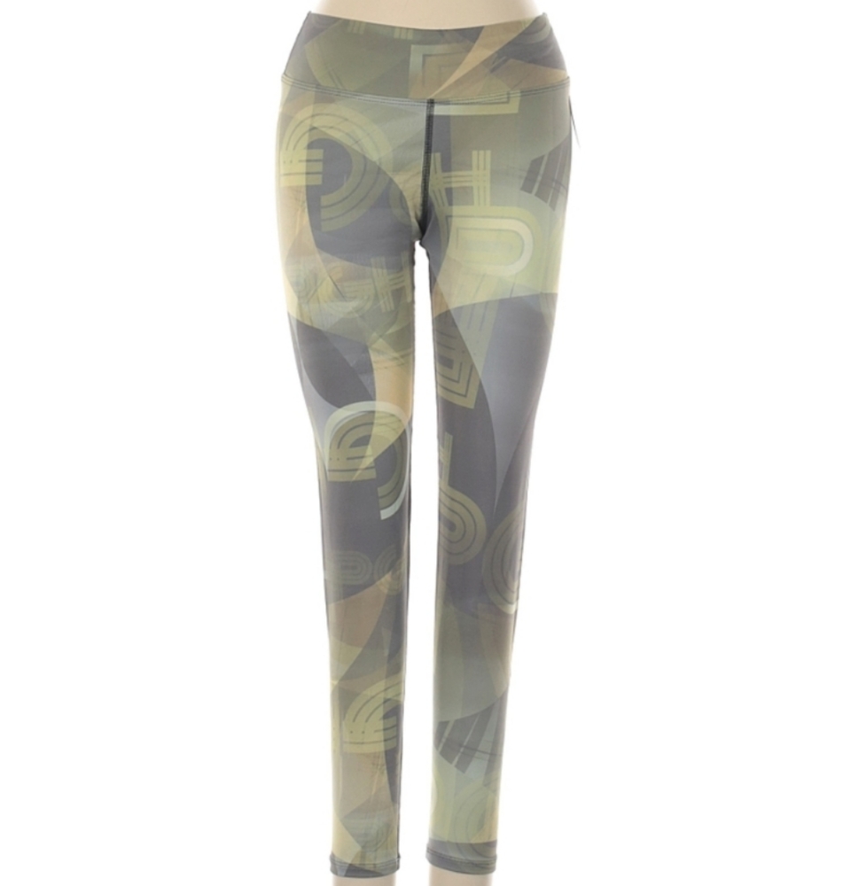Donajo Runner of Steel Leggings in Green Alpha print